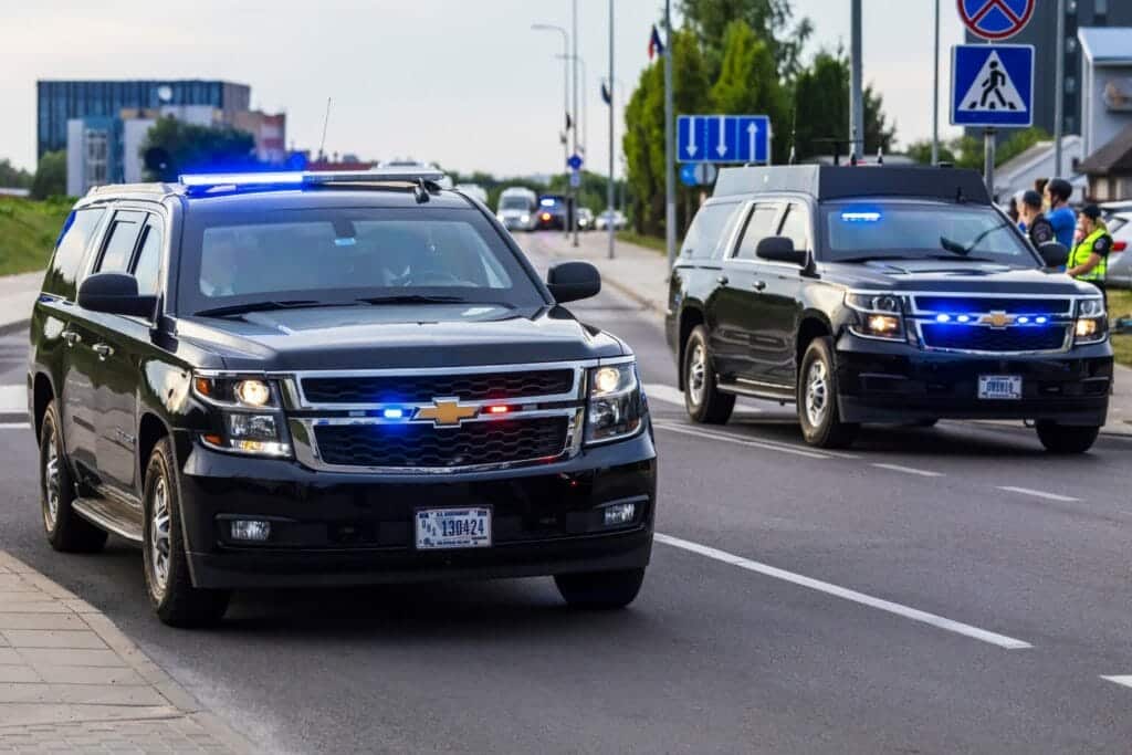 government escort of two vehicles