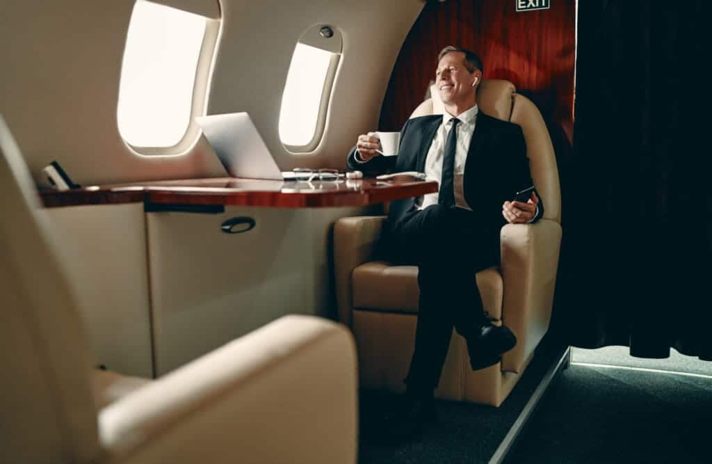 CEO traveling with a Private Jet Charter