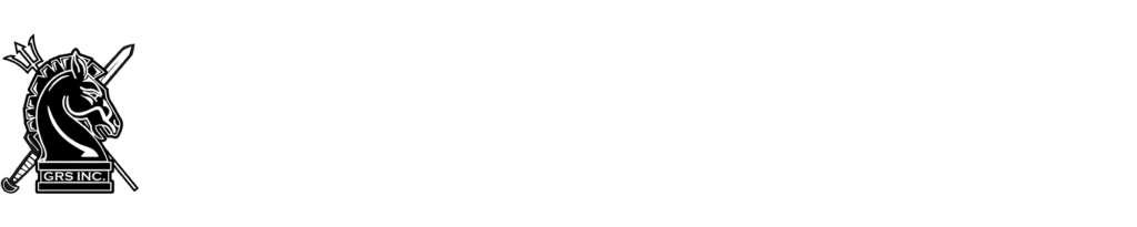 Global Risk Solutions, Inc. logo banner with the iconic knight and crossed swords representing commitment to strategic defense and security.