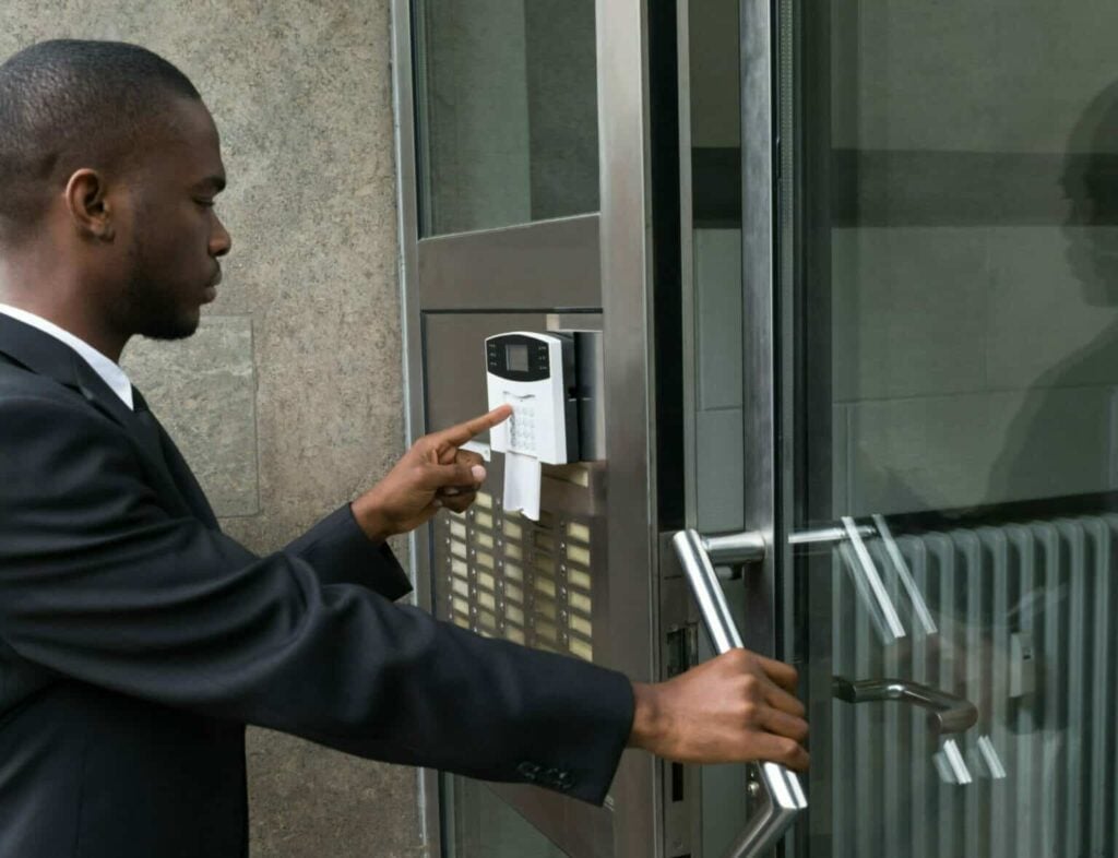 Brentwood Corporate Security managing access control for secure business facilities.