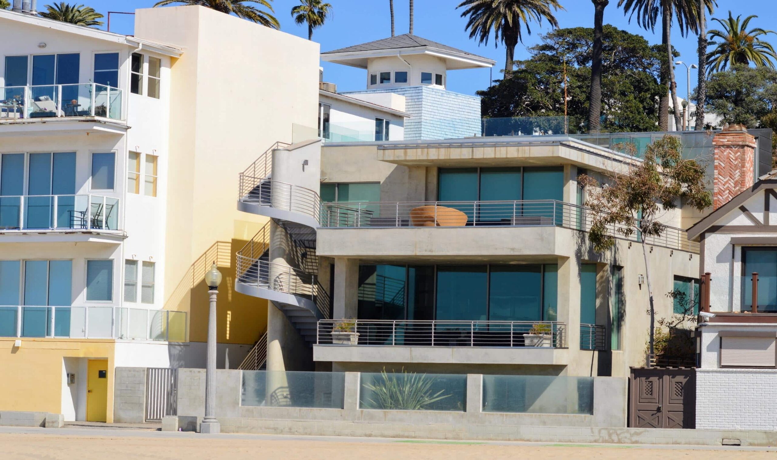 Protection for Santa Monica Properties shown through secured coastal residential architecture with controlled access and privacy-focused design.